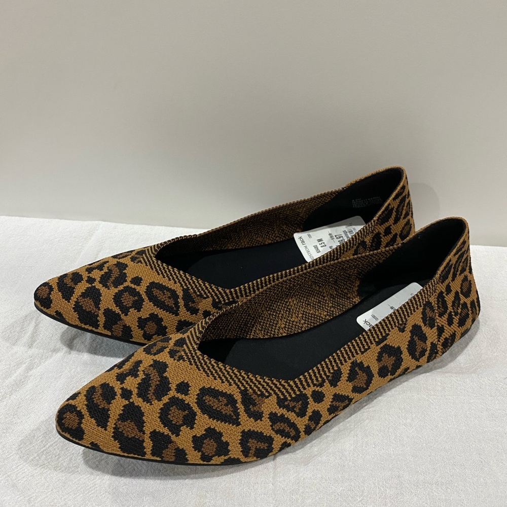 MIA Leopard Elanna Knit Flats 8.5